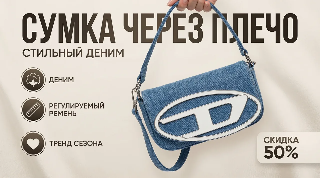 Карточка товара с крупным продуктом на светлом фоне